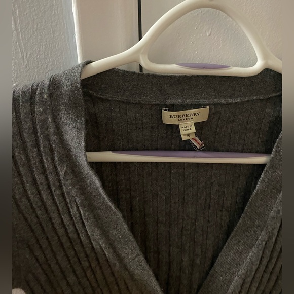 Burberry Black Ribbed 100% Cashmere Cardigan Size Small Women’s - Picture 6 of 8
